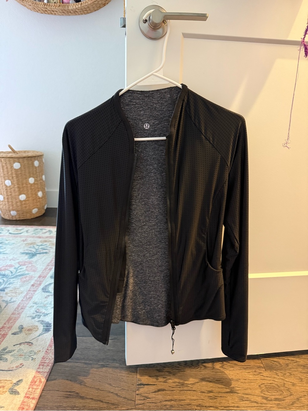 lululemon athletica Black Perforated Lightweight Zip Jacket